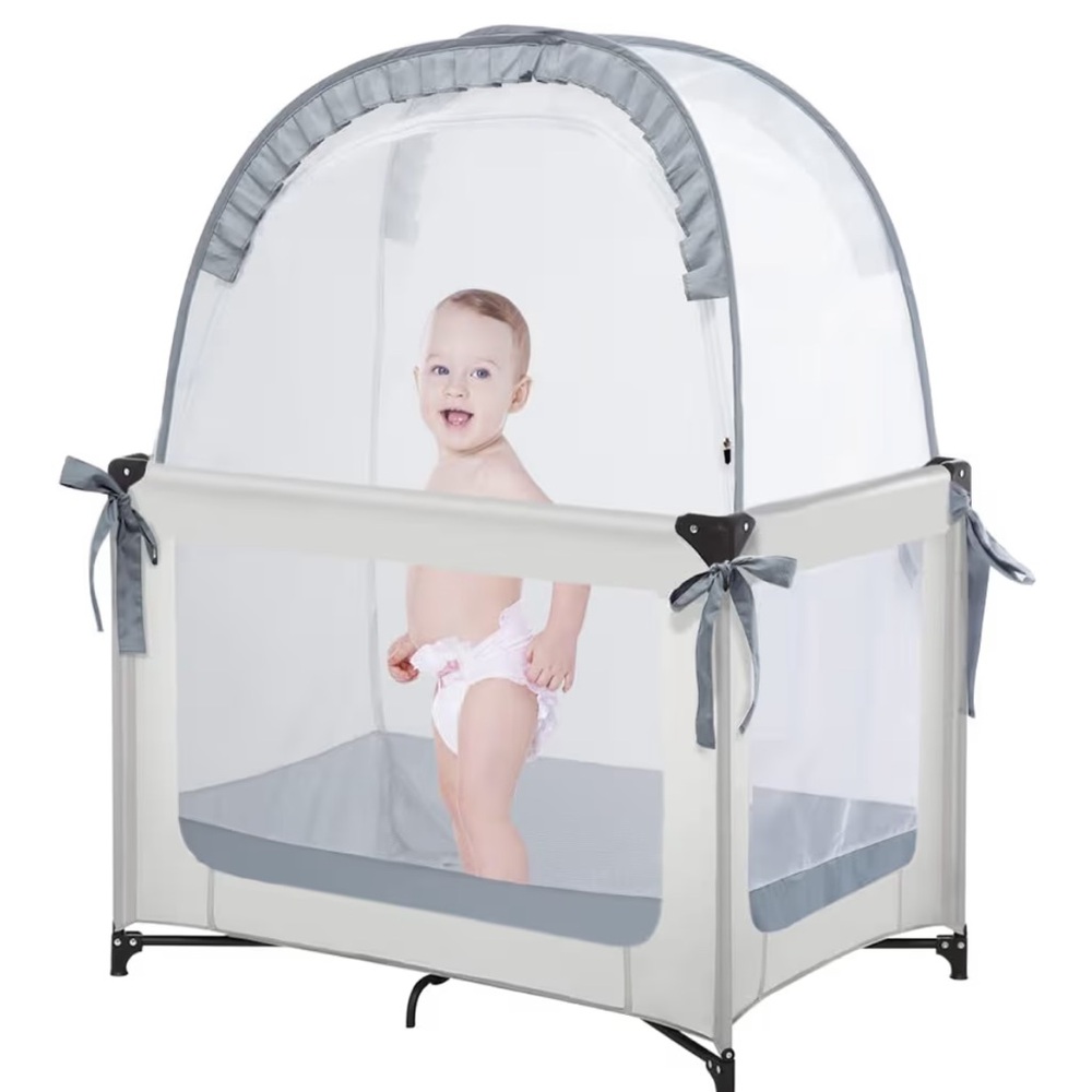 Pack N Play Tent, Pop Up Crib Tent to Keep Baby in, Crib Net for Pack and Plays